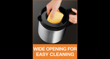 Wide opening for easy cleaning